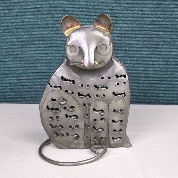 For Kitty Rescue! Metal Tealight Candle Holder - Picture 1 of 11
